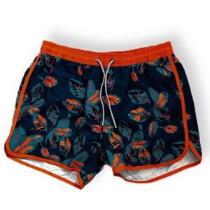 Maamgic 4.5 Inch Inseam Vintage Fallen Leaves Swim Trunks